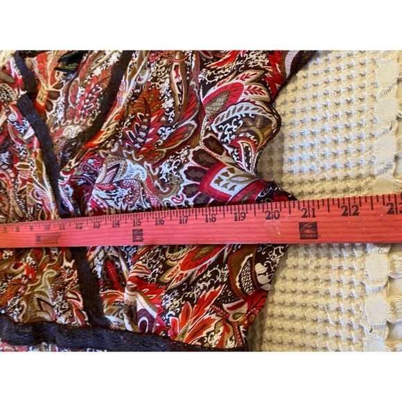 Lane Bryant Blouse Plus Size 14 -16W Top Short Sleeve  Dressy  Lace Trim - Picture 6 of 7